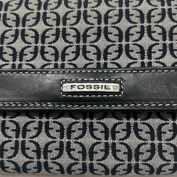 Fossil Black and Gray Monogram Wallet - Picture 2 of 8